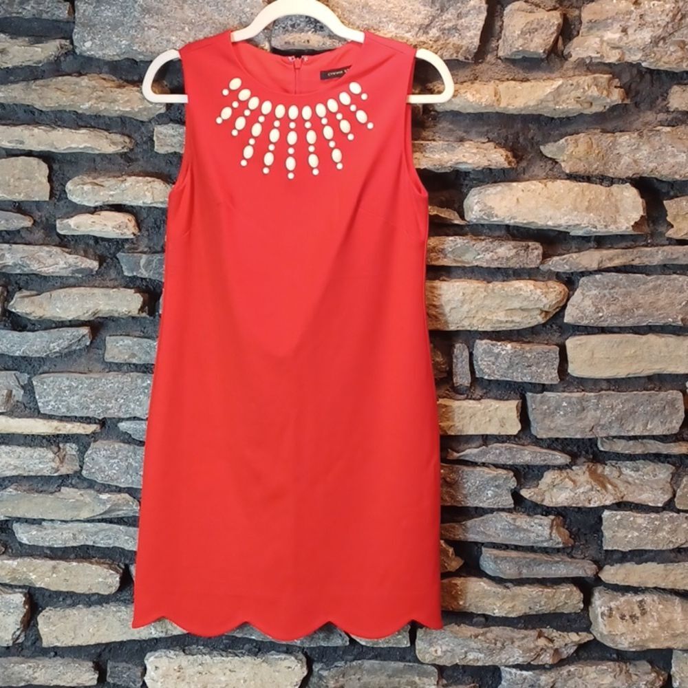 Women's Cynthia Steffe orange sleeveless midi dress sz 2